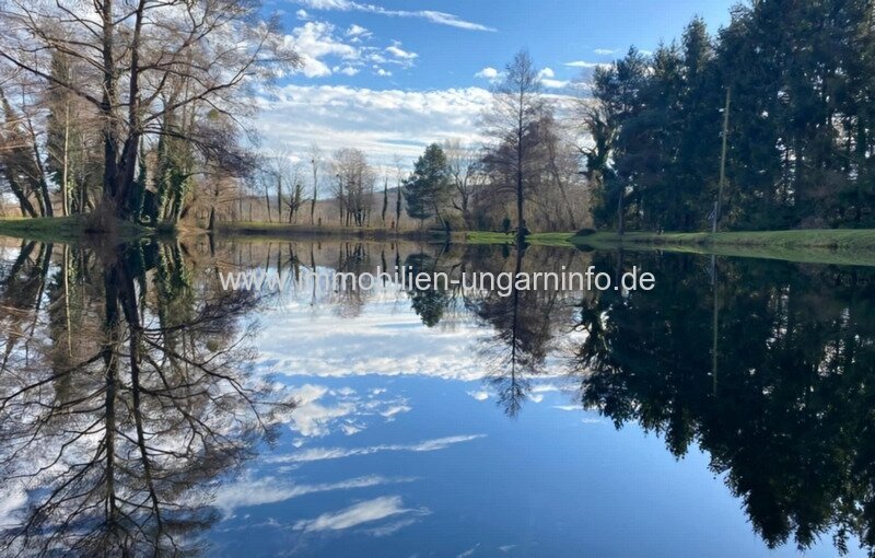 Familienanwesen im Kreis Zala zu verkaufen. Mit Haus am See, Wirtschaftsgebäude, 5,9 Hektar Land.